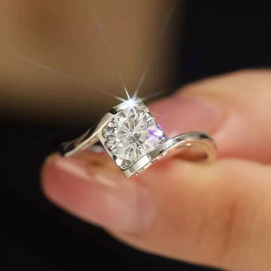 Angel Kiss 1CT Lab-Grown Diamond Ring in Sterling Silver