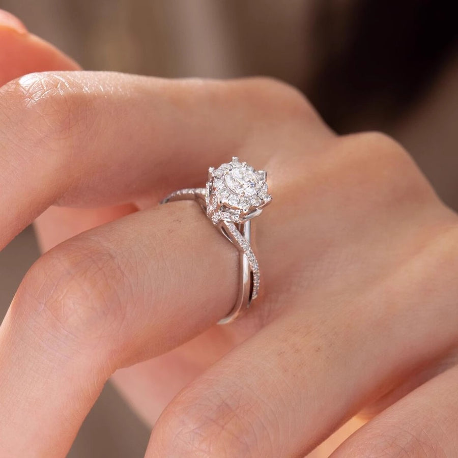 Royal Manor - 925 Sterling Silver Ring with 1 Carat Lab-Grown Diamond