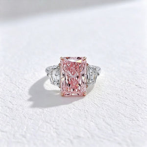 Radiant Pink Lab-Grown Diamond Ring in 18K Gold