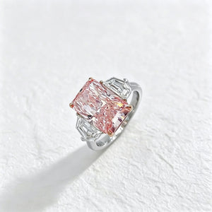 Radiant Pink Lab-Grown Diamond Ring in 18K Gold