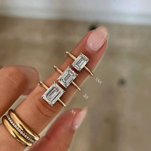 Custom Emerald-Cut Lab-Grown Diamond Ring Setting