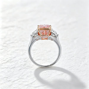 Radiant Pink Lab-Grown Diamond Ring in 18K Gold
