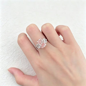 Radiant Pink Lab-Grown Diamond Ring in 18K Gold
