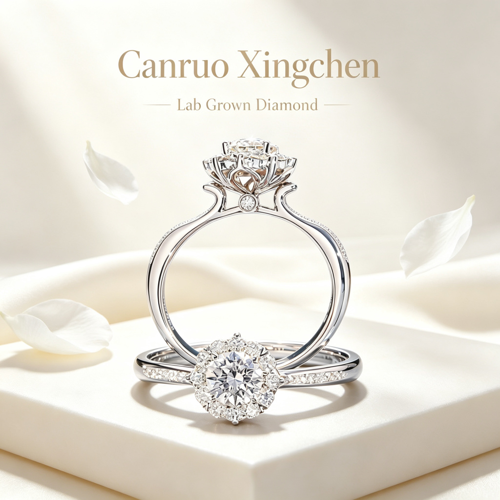 Canruo Xingchen Lab-Grown Diamond Halo Ring