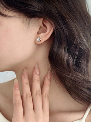 Lab-Grown Diamond Six-Prong Stud Earrings | 1 Carat Pair | Women's Fine Jewelry