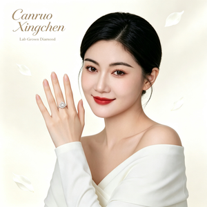 Canruo Xingchen Lab-Grown Diamond Halo Ring