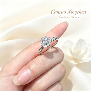 Canruo Xingchen Lab-Grown Diamond Halo Ring