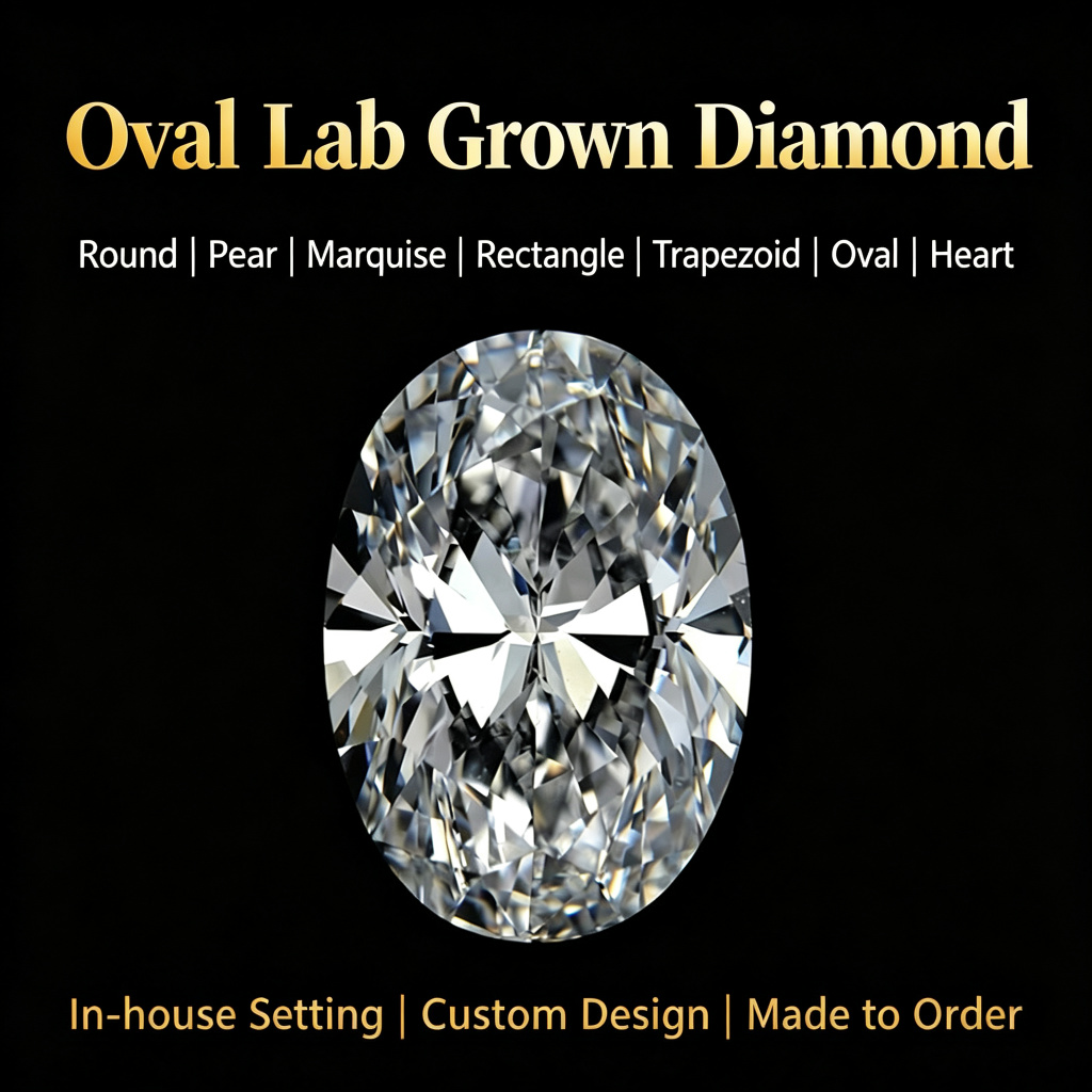 IGI Certified Oval Cut Lab Grown Diamond | Customizable in 18K Gold or Platinum